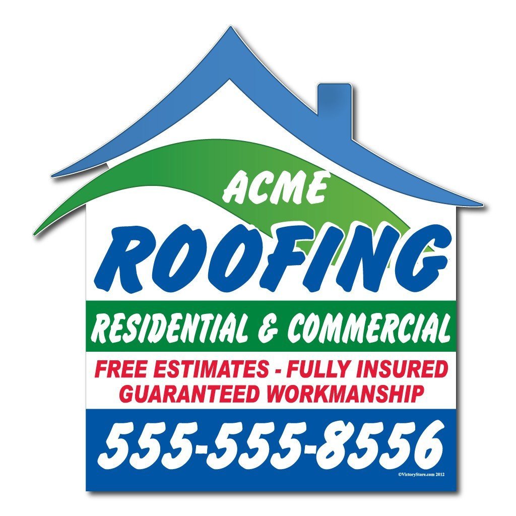 Brand Sign For Rafter Roof Shaped Custom Yard Sign with Frame | VictoryStore – VictoryStore.com