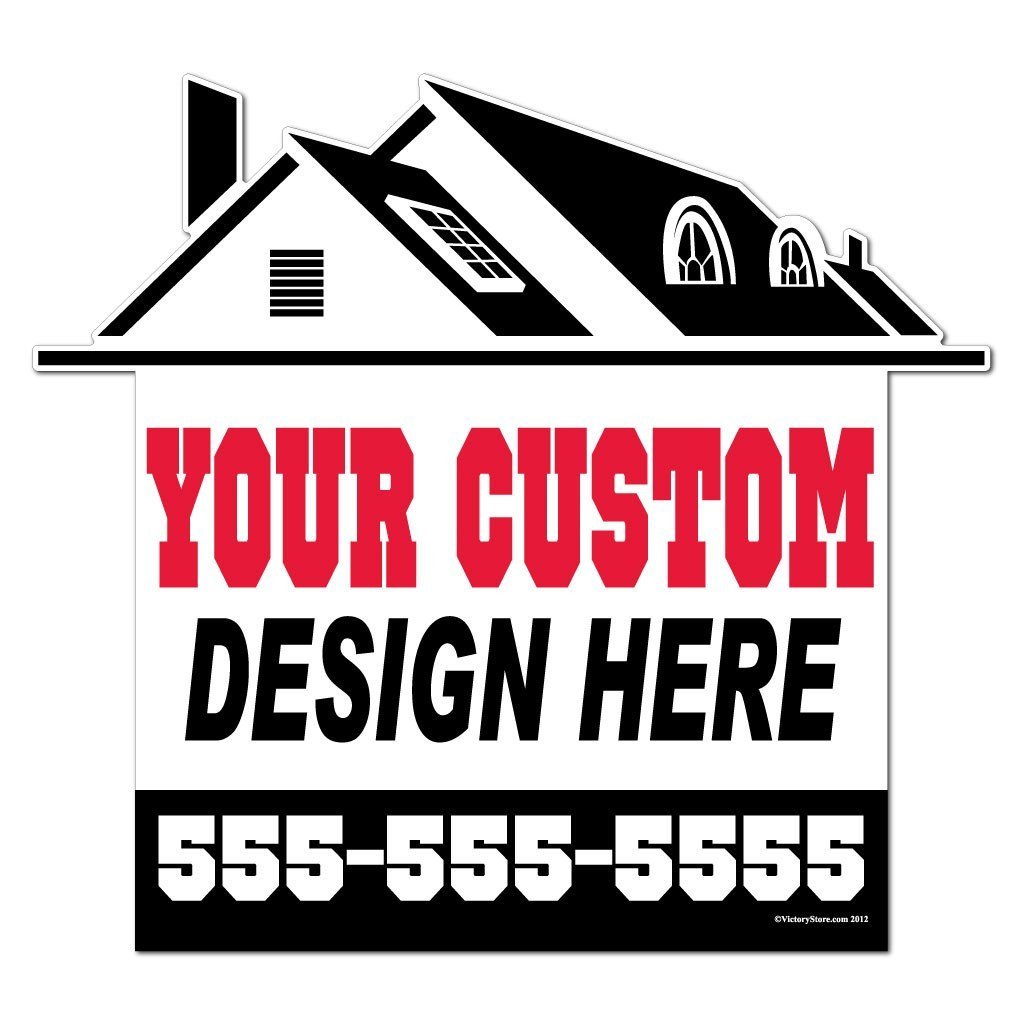 Custom Shaped Roofing Yard Sign with Frame | VictoryStore ...