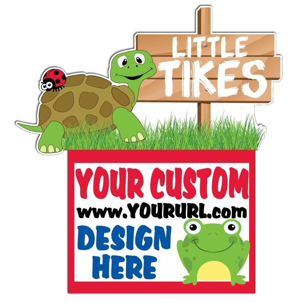 Daycare Turtle Over-the-top Yard Sign with Frame
