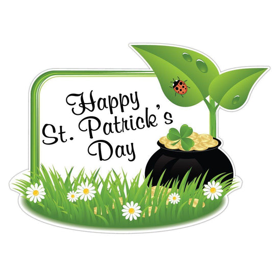 St. Patrick's Day Lawn Sign Decoration - 3'x4' Pot of Gold Sign - FREE SHIPPING