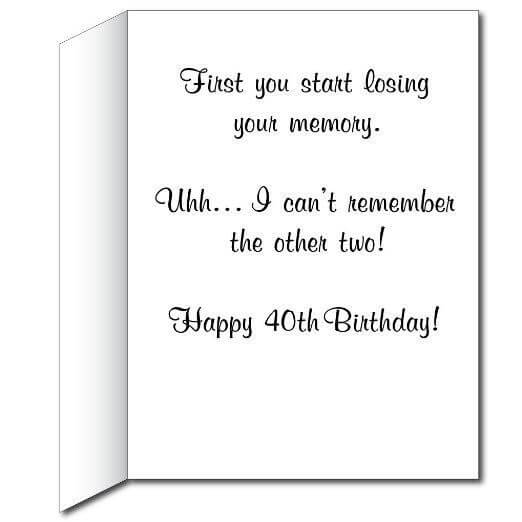 3' Stock Design Giant 40th Birthday Card with Envelope - Forgetful Cats