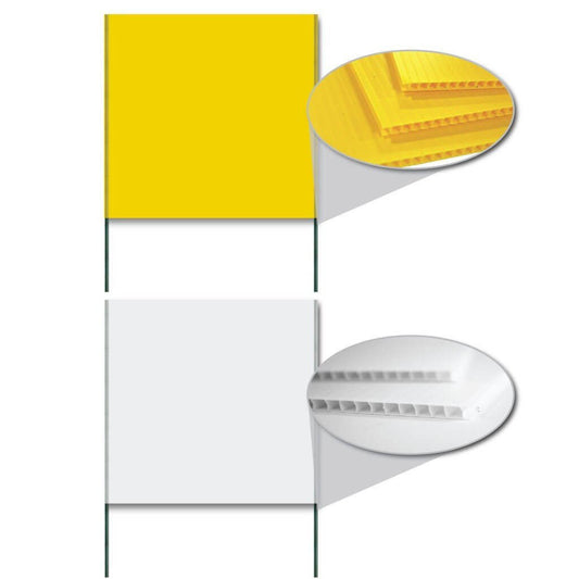 4'x4' 4mm Corrugated Plastic Blank Yard Signs - White or Yellow