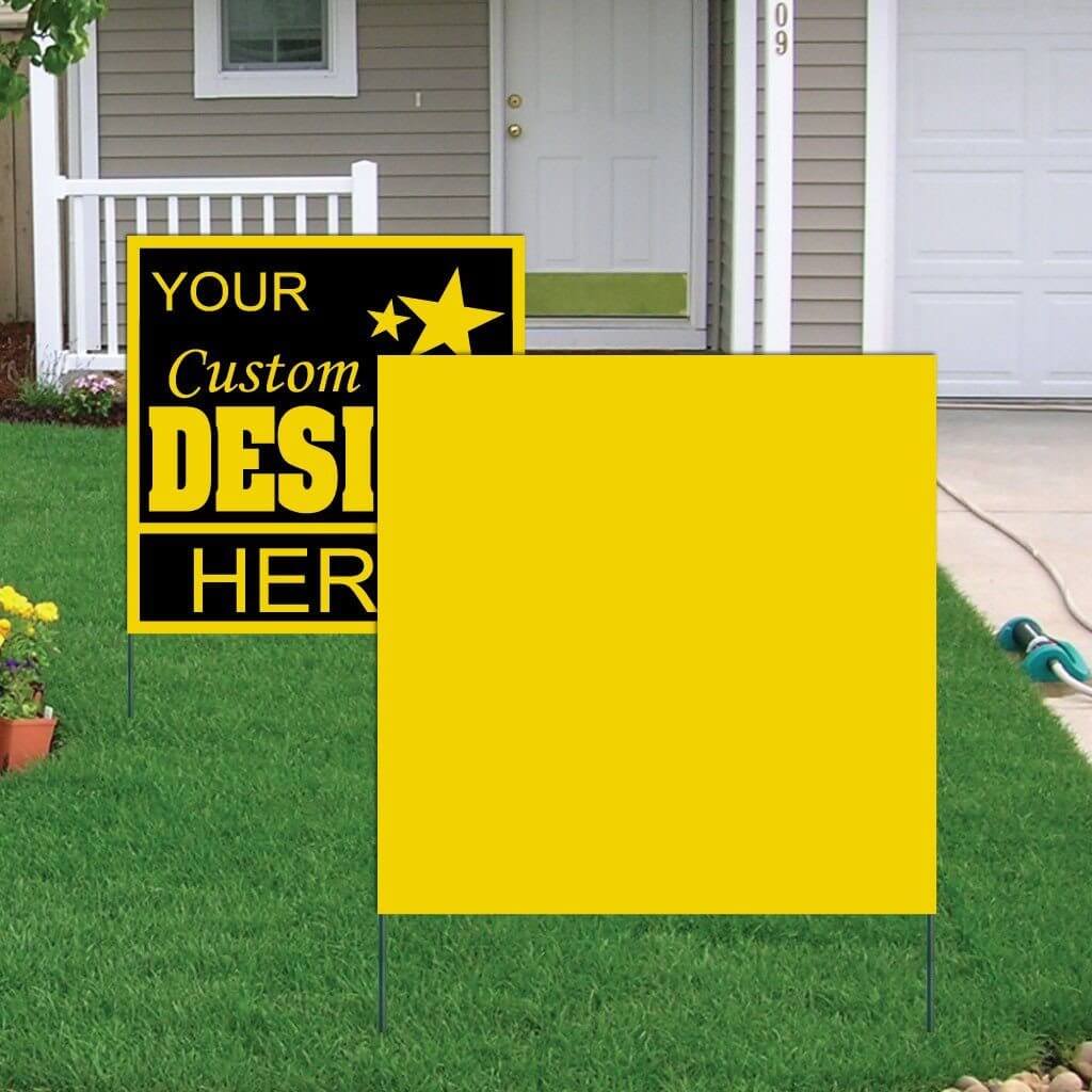 4'x4' 4mm Corrugated Plastic Blank Yard Signs - White or Yellow