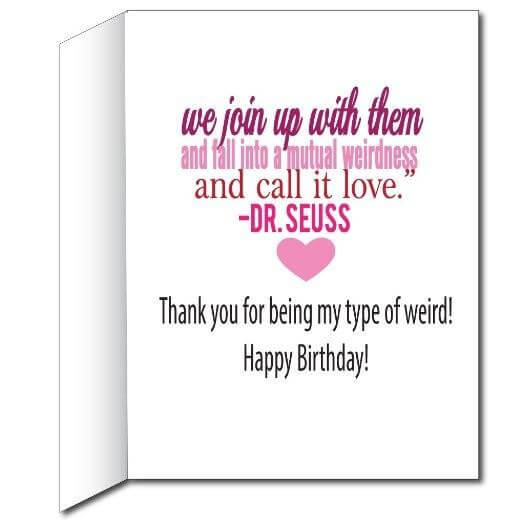 3' Stock Design Giant Birthday Card - Dr. Seuss Love Quote