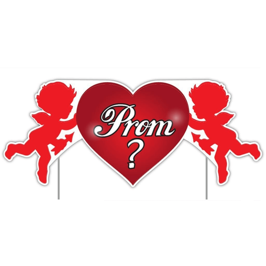 Promposal - Yard Decoration - Prom? Cupid 2' x 4' Yard Sign - FREE SHIPPING