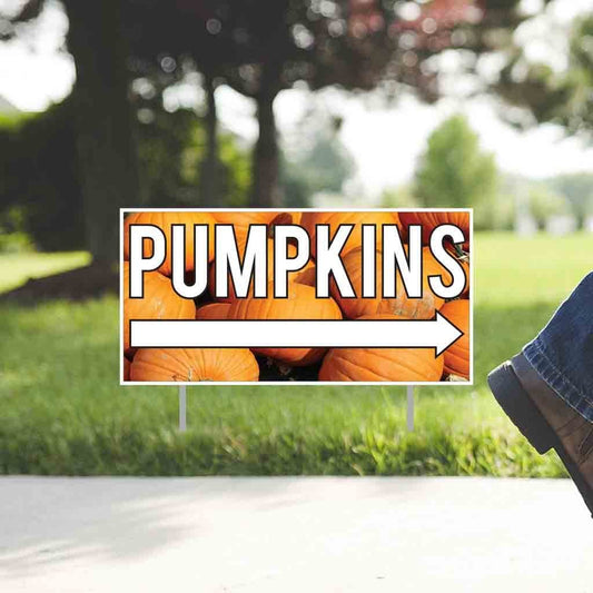 Pumpkins Directional Yard Sign