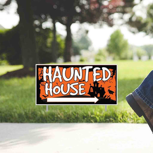 haunted house yard sign