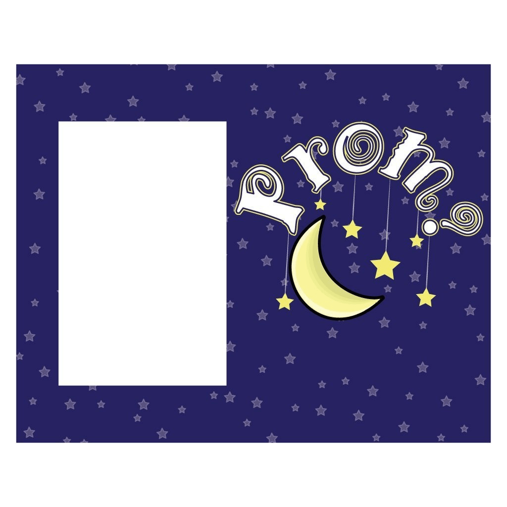Promposal Picture Frame - Holds 4x6 Photo - Moon and Stars "Prom?"