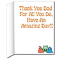 3' Stock Design Giant Dad Card - Dads Birthday Card or Fathers Day