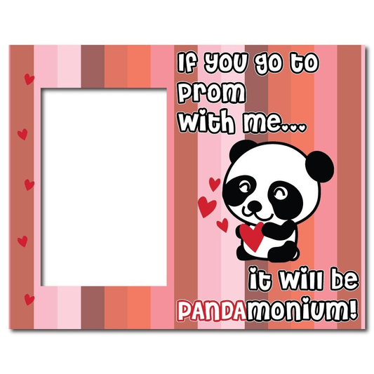 Promposal Picture Frame - Holds 4x6 Photo - "PANDAmonium Prom" Panda