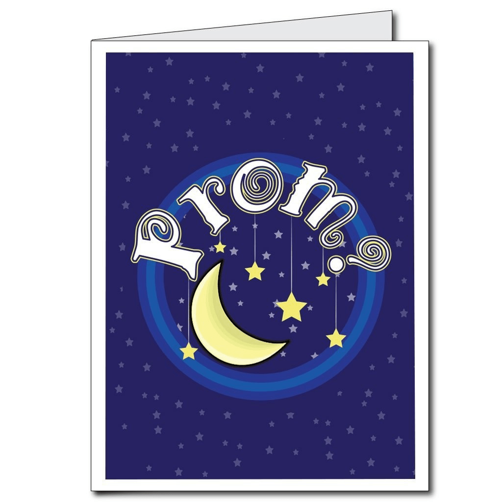 Moon and Stars "Prom?" - 2'x3' Giant Promposal Greeting Card with