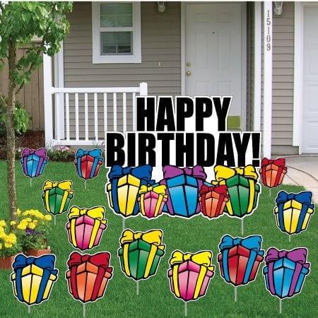 Birthday Yard Cards - Happy Birthday Greetings w/Presents - FREE SHIPPING