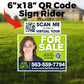 6"x18" QR Code Sign Rider for Political Yard Signs