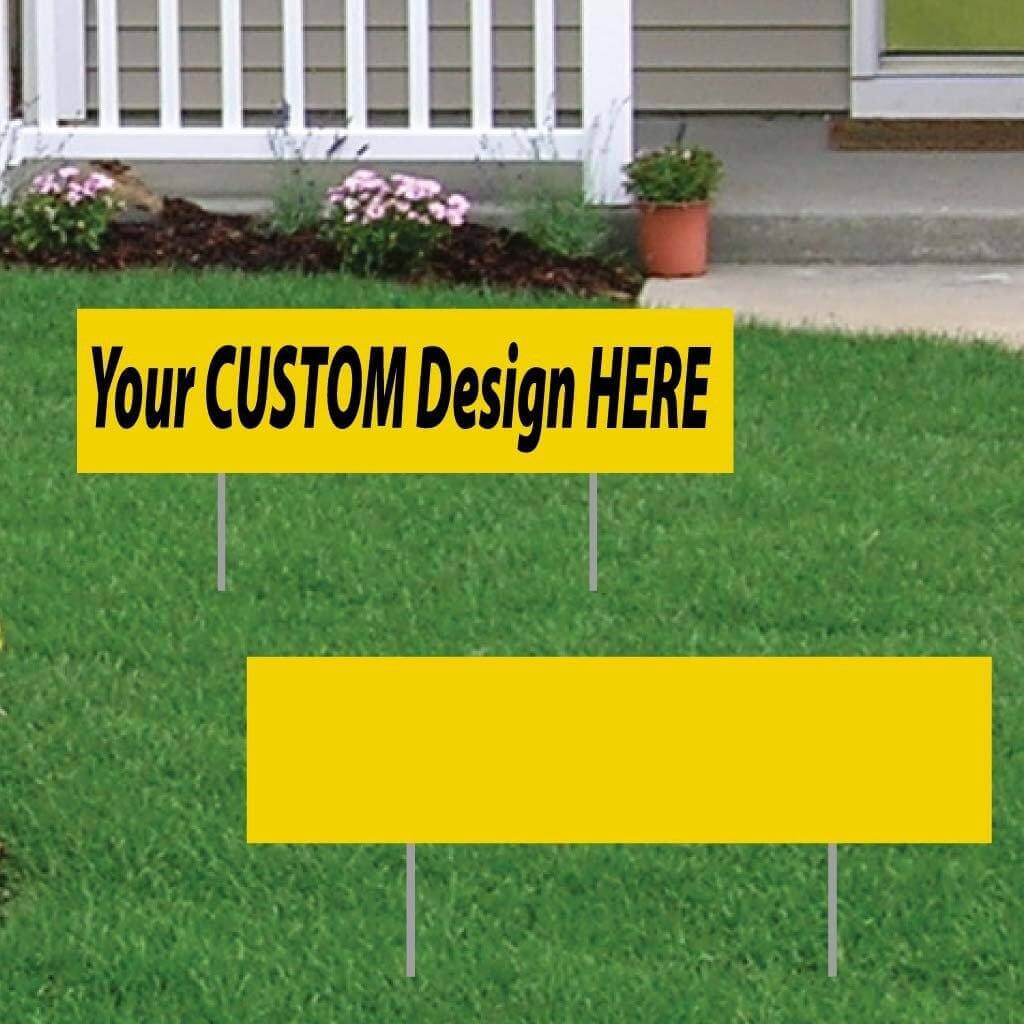 6"x24" 4mm Corrugated Plastic Blank Yard Sign - White or Yellow