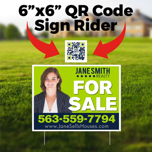 6"x6" QR Code Sign Rider for Political Yard Signs