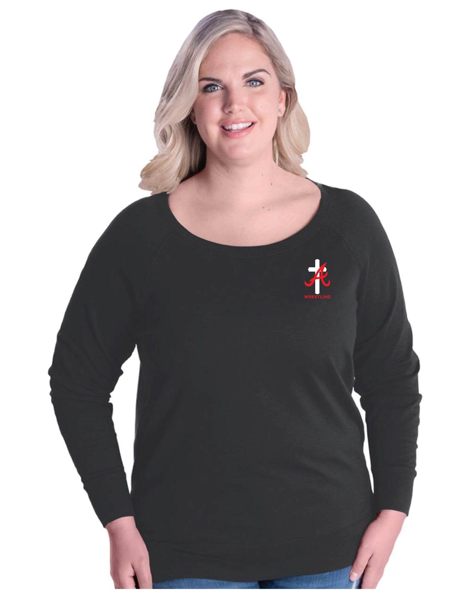 Assumption Wrestling LAT Women's Curvy Slouchy Pullover