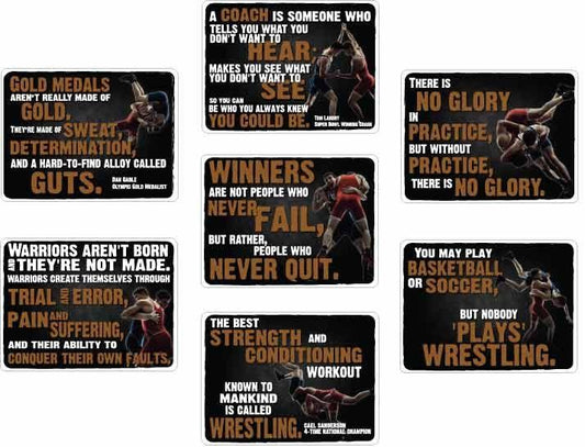 7-sign wrestling room motivational signs