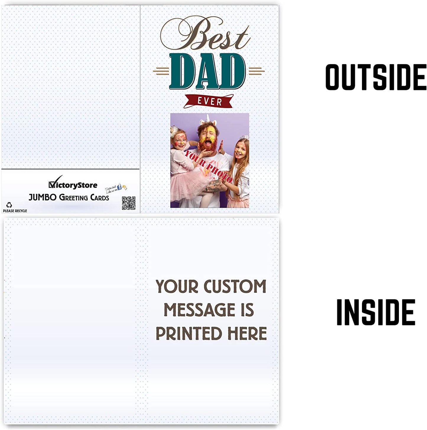 Jumbo 3' Custom Best Dad Ever Father's Day Card