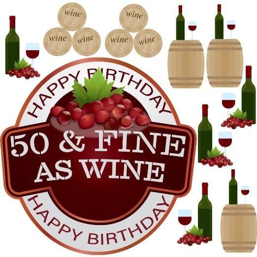 50th Birthday Yard Decoration - 50 & Fine as Wine 10 piece set - FREE SHIPPING