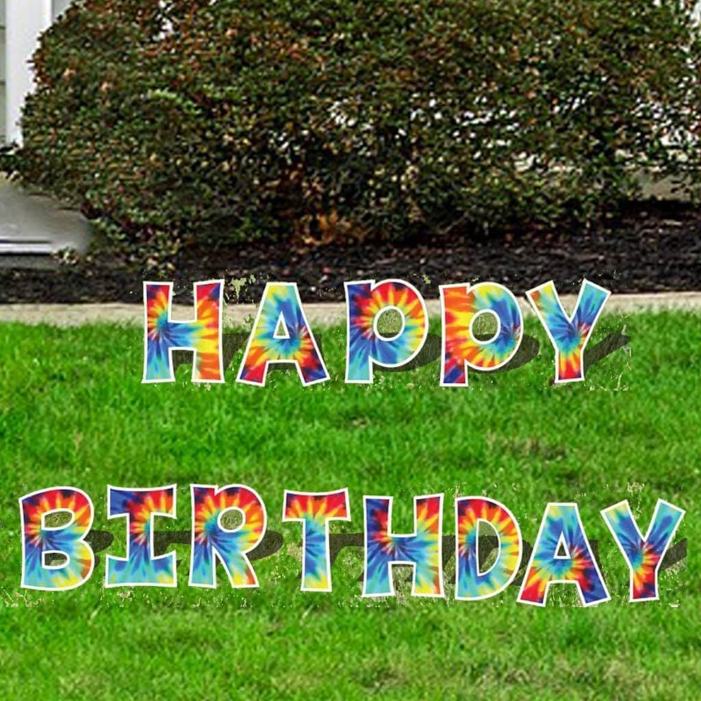 happy birthday yard decoration