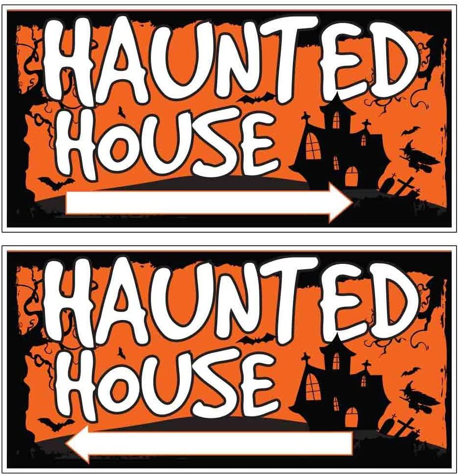 haunted house directional sign