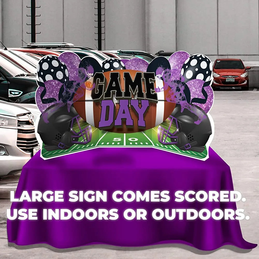 Jumbo Football Game Day Yard Signs-Purple