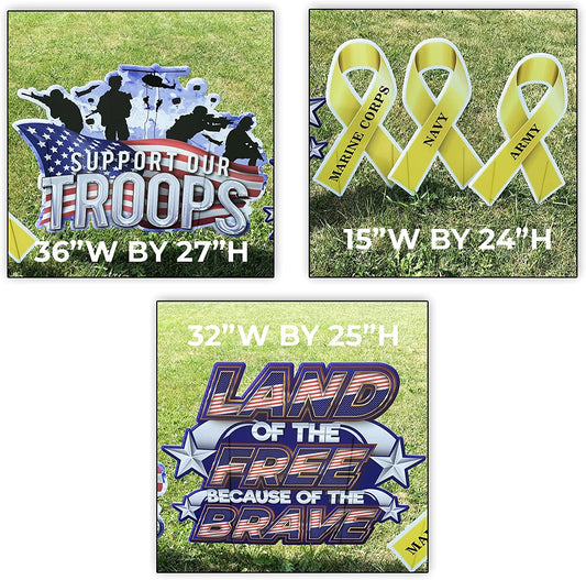 support our troops yard card