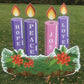 Christmas Advent Calendar Yard Card Candles & Wreath