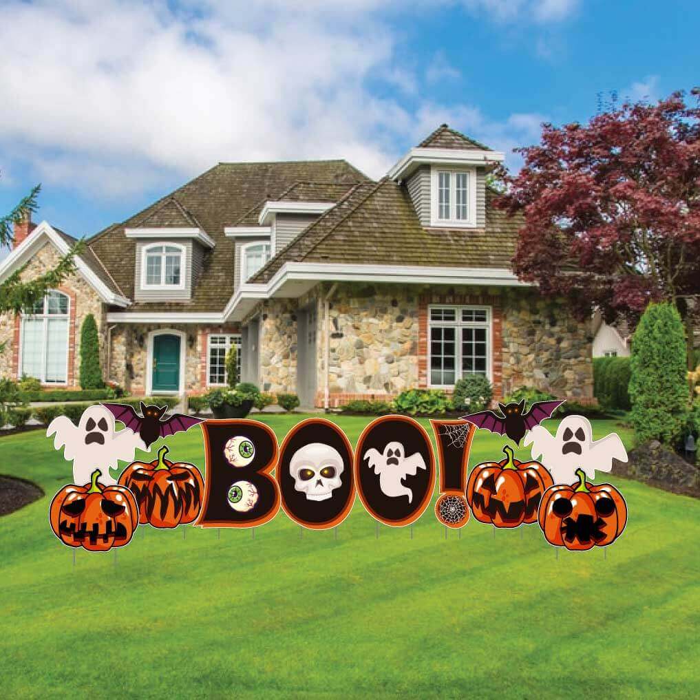 BOO Halloween Yard Card Set