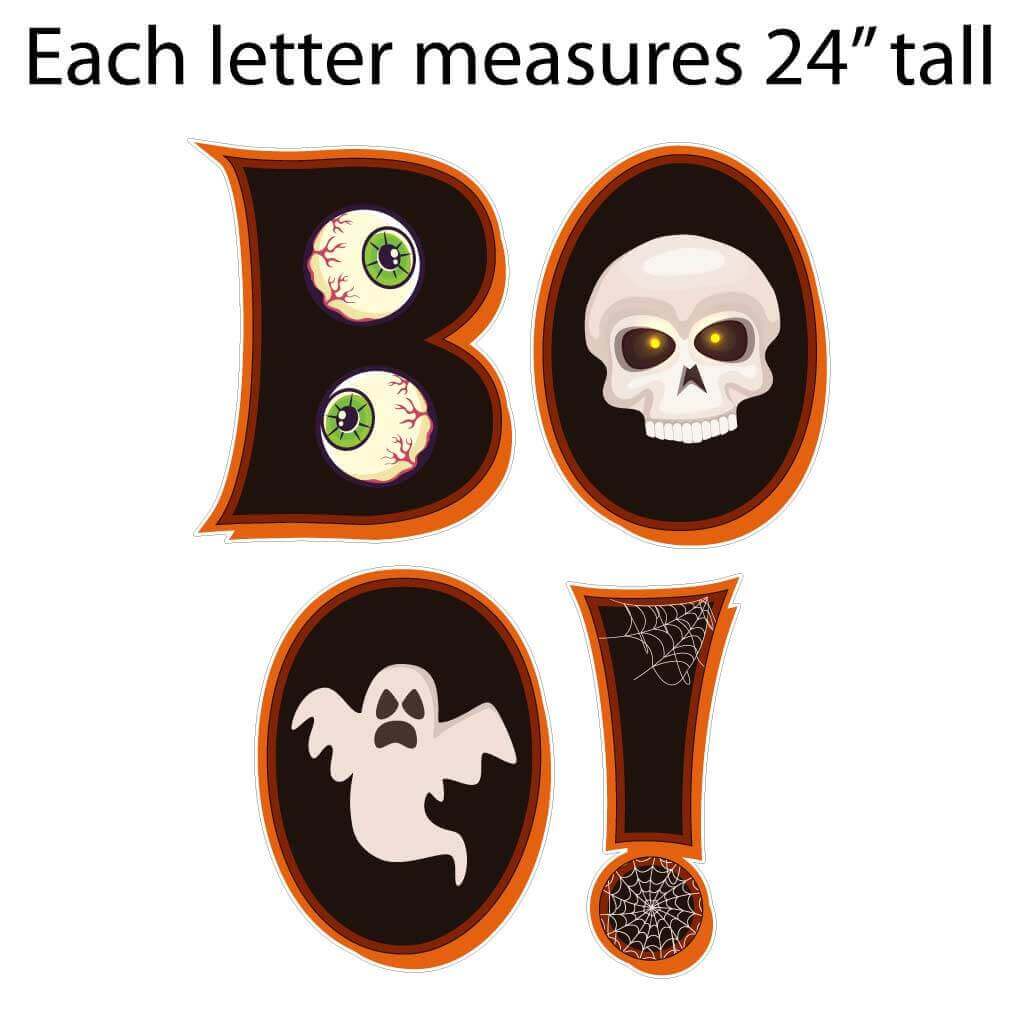 BOO Halloween Yard Sign Letters