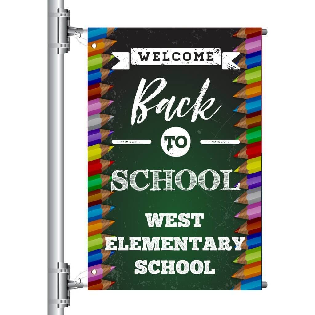 Custom Welcome Back to School 24"x36" Pole Banner - FREE SHIPPING