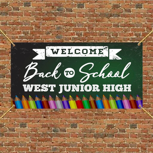 Custom Welcome Back to School Vinyl Banner FREE SHIPPING