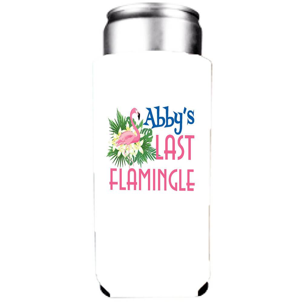 Last Flamingle Bachelorette Party Custom Can Cooler Set