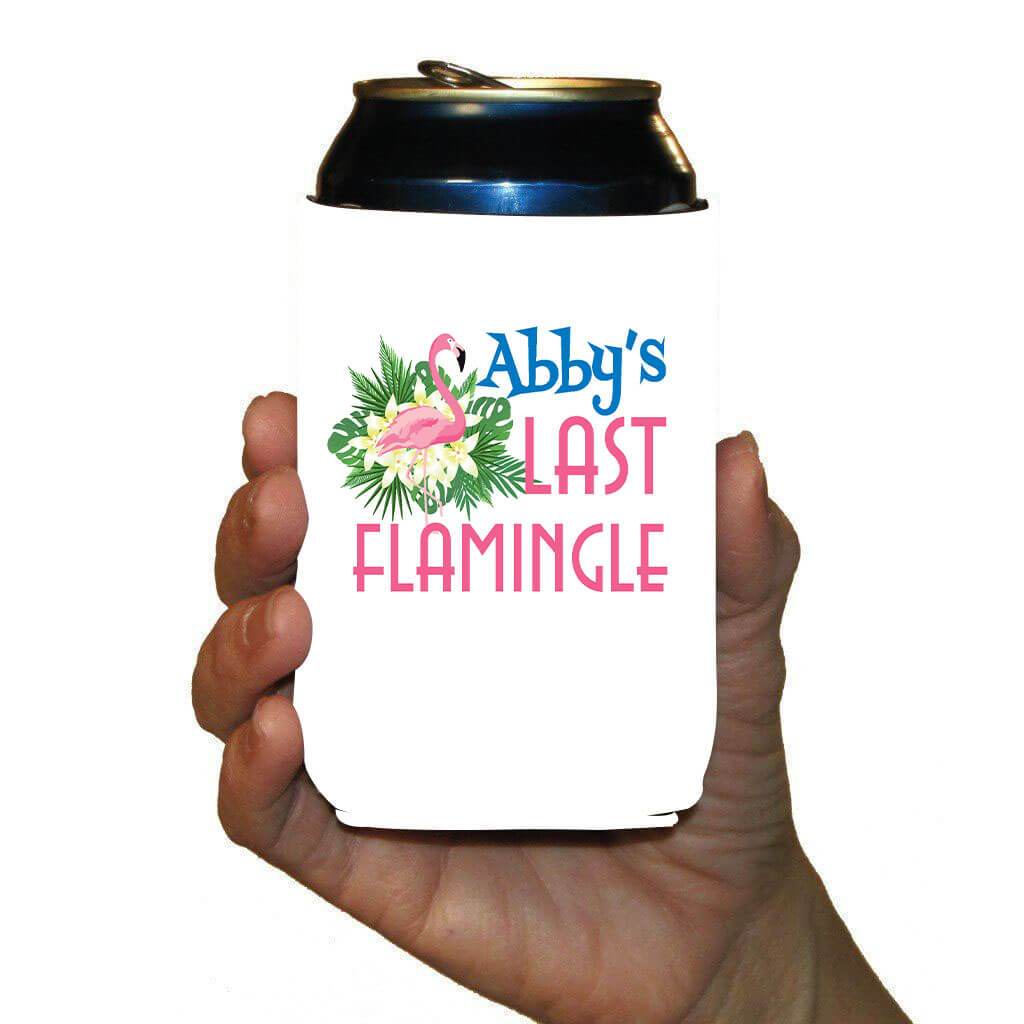 Last Flamingle Bachelorette Party Custom Can Cooler Set