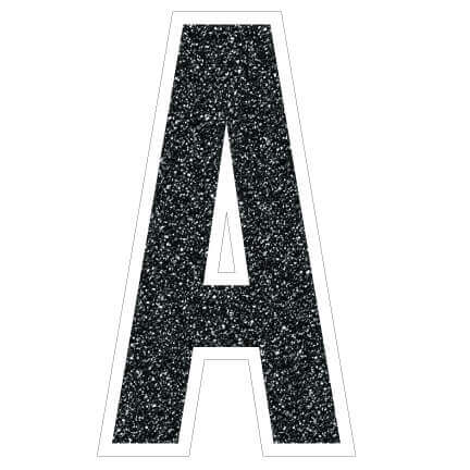 black glitter vowel letter yard signs