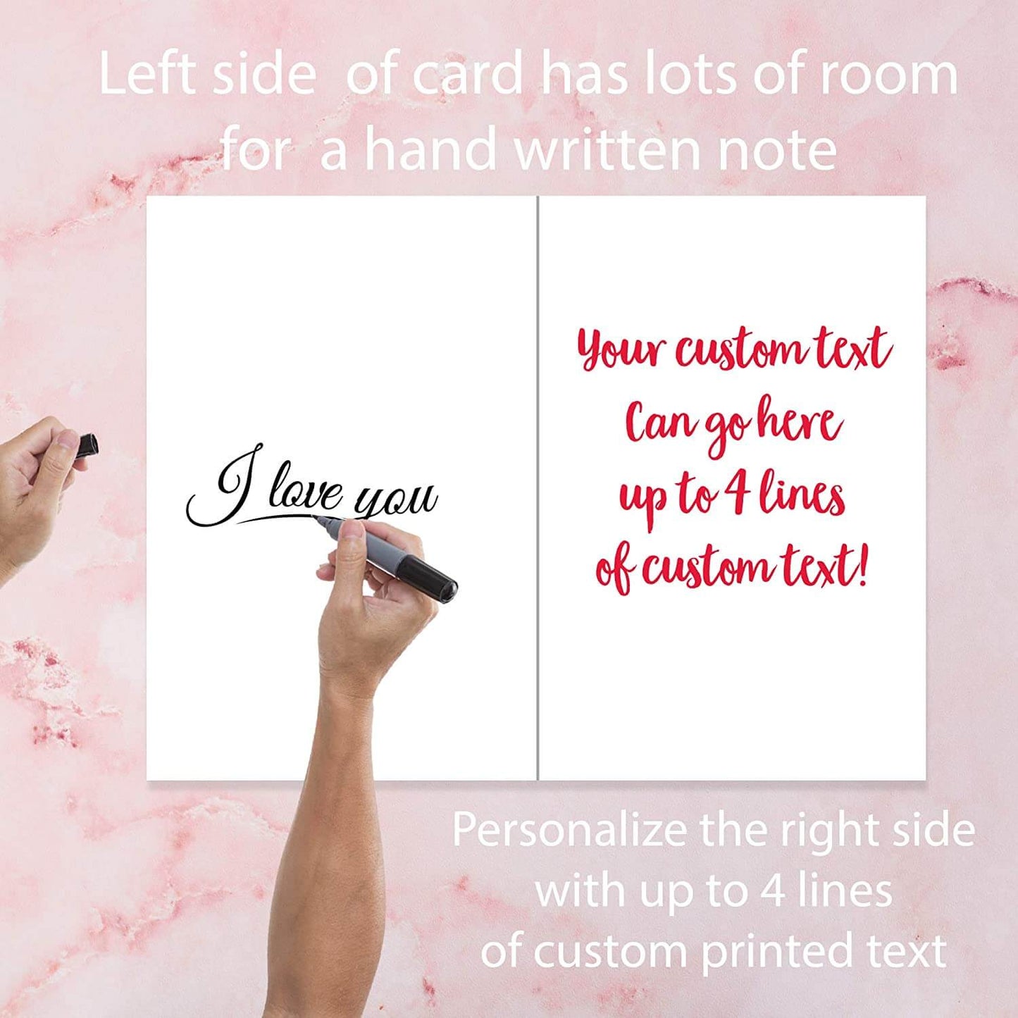 Custom text inside a Valentine's Day Jumbo Card
