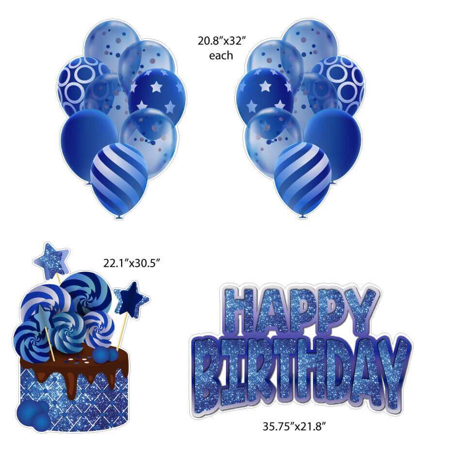 Blue Sparkle Yard Card Birthday Flash Signs