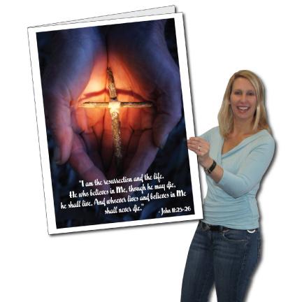 Giant Religious Easter Card - Cross in Hands