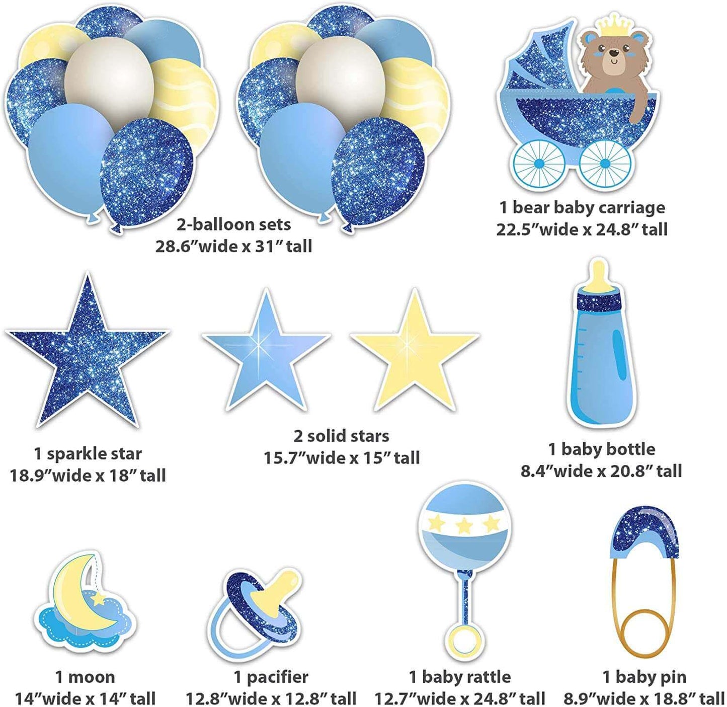 Blue Sparkle Baby Yard Decoration Accessories
