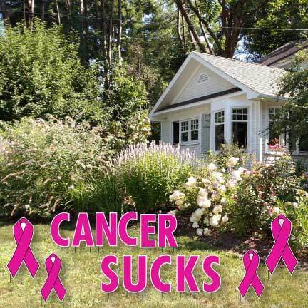 Cancer Sucks Yard Letters Decoration Set - FREE SHIPPING