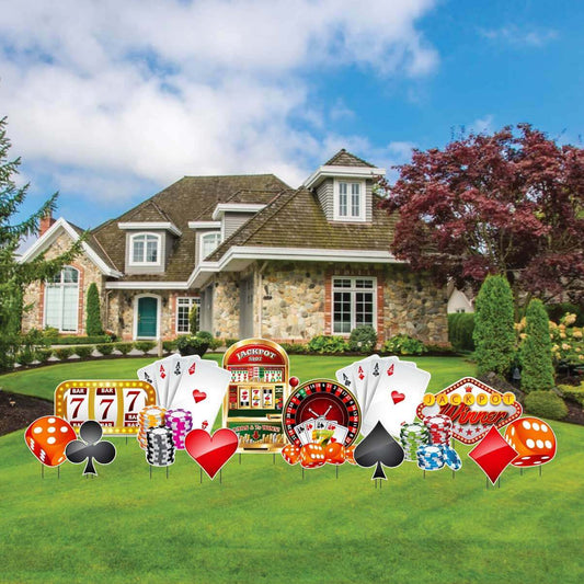 Casino Theme Yard Card Decorations