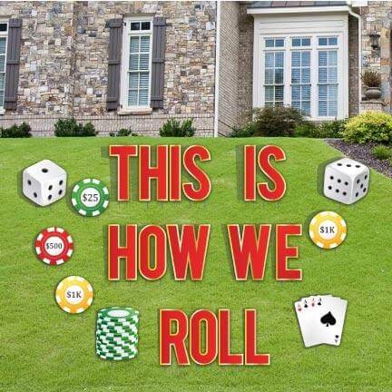 Casino Party Decorations and Yard Letters - FREE SHIPPING