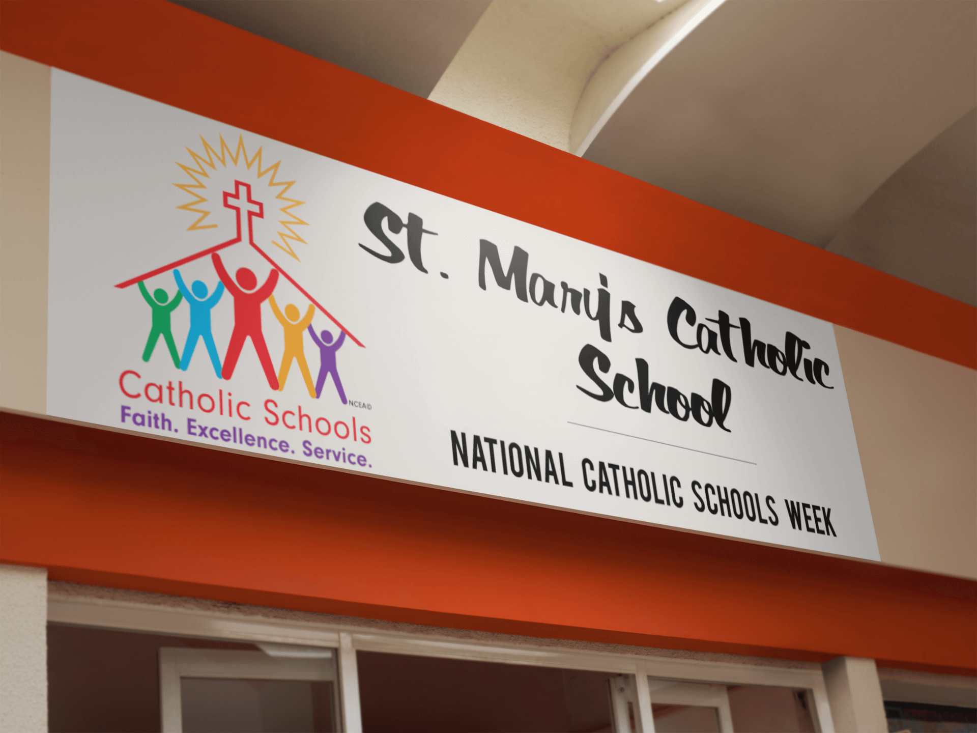 custom catholic schools week banner