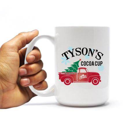 Custom Vintage Truck Christmas Coffee Cup - 15 oz