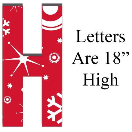 Red Snowflake Jingle Bells Letters Yard Card - FREE SHIPPING