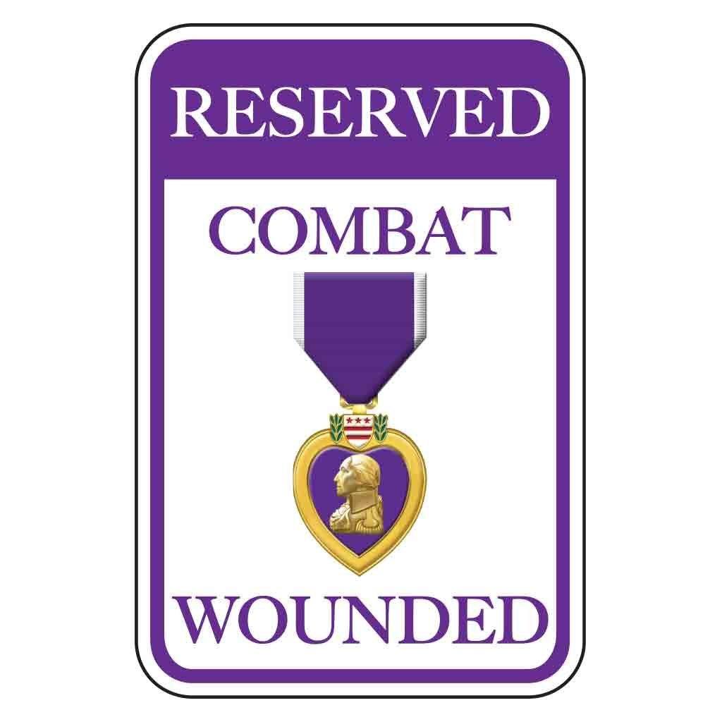 Reserved Combat Wounded Parking Sign Set of 2 FREE SHIPPING