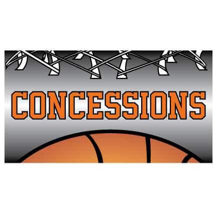 Concessions Banner - Basketball Concessions Waterproof Vinyl Banner