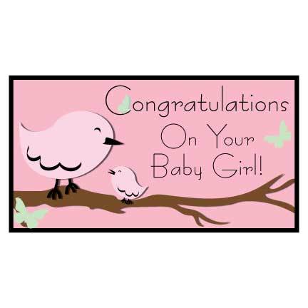 Gender Reveal Banner - Congratulations On Your Baby Girl Vinyl Banner