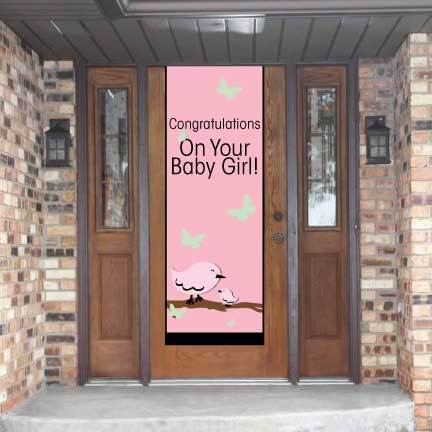 Congratulations On Your Baby Girl Door Banner