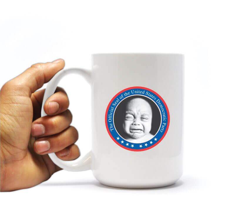 Crybaby Seal Republican Coffee Mug & Can Cooler Gift Pack